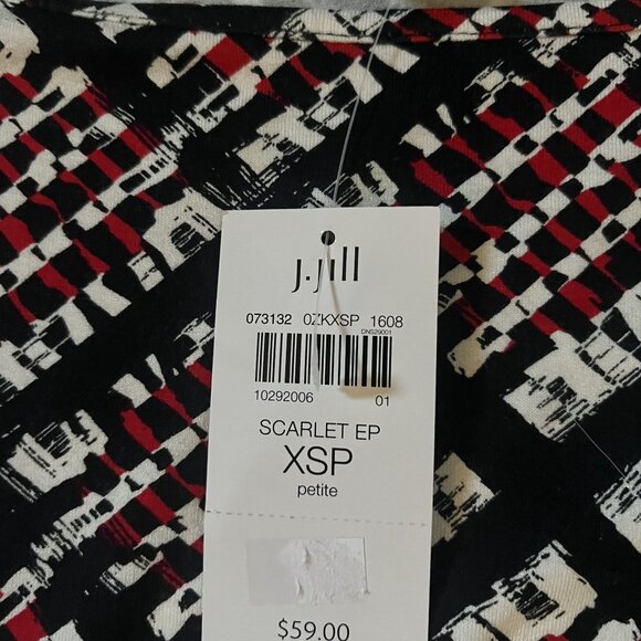J Jill Wearever Collection Tank Top Tunic Womens Scarlet Red Black Size XS P NWT - Picture 6 of 7
